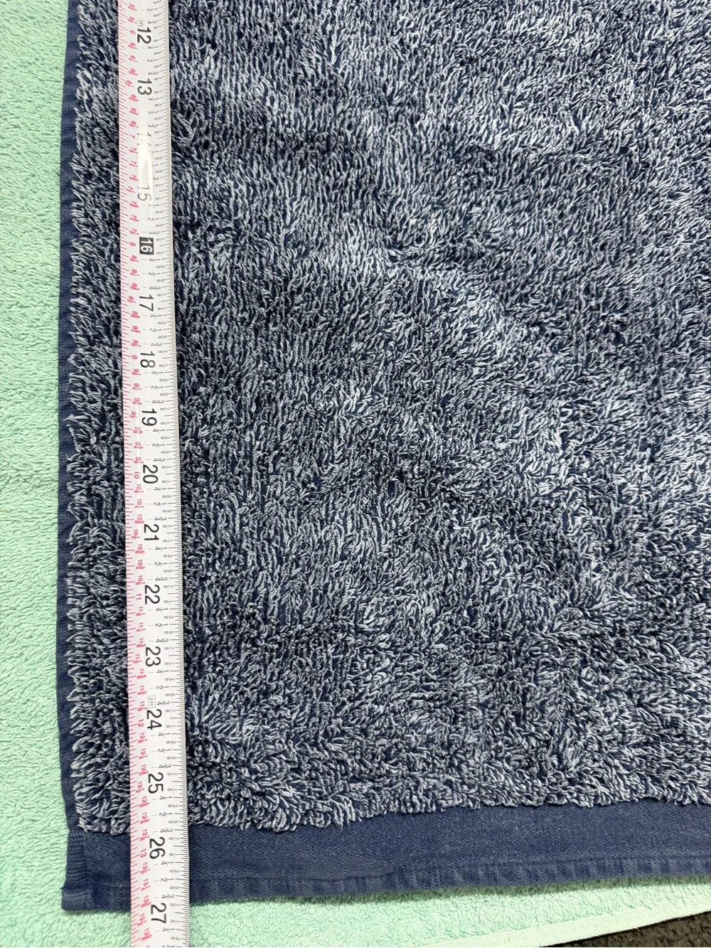 Pottery Barn (2) 11”x11” (1) 19.5”W x28”L Navy Blue Plush Terry Hand Towel